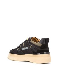 schwarze Leder niedrige Sneakers von Buscemi