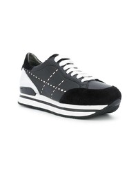 schwarze Leder niedrige Sneakers von Hogan