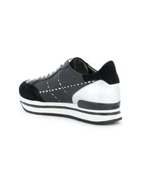 schwarze Leder niedrige Sneakers von Hogan