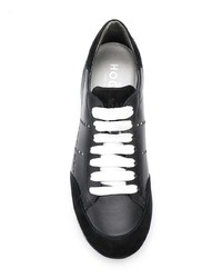 schwarze Leder niedrige Sneakers von Hogan