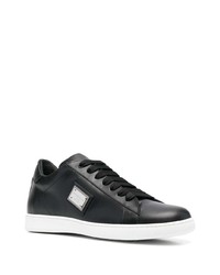 schwarze Leder niedrige Sneakers von Philipp Plein