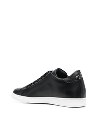 schwarze Leder niedrige Sneakers von Philipp Plein