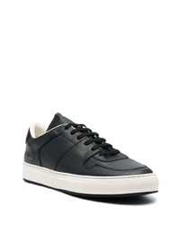 schwarze Leder niedrige Sneakers von Common Projects