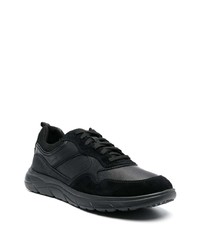 schwarze Leder niedrige Sneakers von Geox