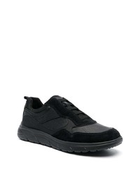 schwarze Leder niedrige Sneakers von Geox