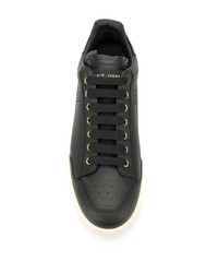 schwarze Leder niedrige Sneakers von Dolce & Gabbana