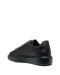 schwarze Leder niedrige Sneakers von Philipp Plein