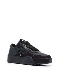 schwarze Leder niedrige Sneakers von Moncler