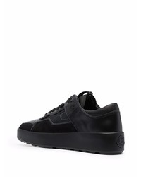 schwarze Leder niedrige Sneakers von Moncler