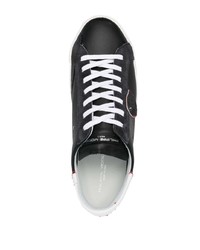 schwarze Leder niedrige Sneakers von Philippe Model Paris