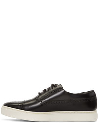 schwarze Leder niedrige Sneakers von Paul Smith