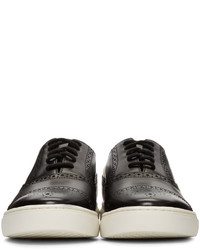 schwarze Leder niedrige Sneakers von Paul Smith