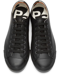 schwarze Leder niedrige Sneakers von Paul Smith