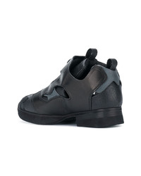 schwarze Leder niedrige Sneakers von Hender Scheme