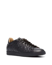 schwarze Leder niedrige Sneakers von Billionaire