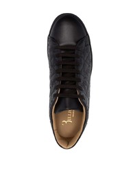 schwarze Leder niedrige Sneakers von Billionaire