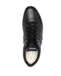 schwarze Leder niedrige Sneakers von Tom Ford