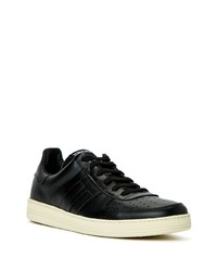 schwarze Leder niedrige Sneakers von Tom Ford