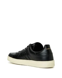 schwarze Leder niedrige Sneakers von Tom Ford