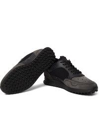 schwarze Leder niedrige Sneakers von Dunhill