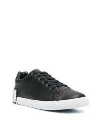 schwarze Leder niedrige Sneakers von Moschino