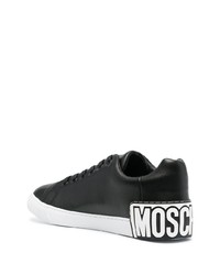 schwarze Leder niedrige Sneakers von Moschino