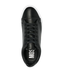 schwarze Leder niedrige Sneakers von Moschino