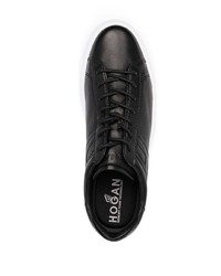 schwarze Leder niedrige Sneakers von Hogan