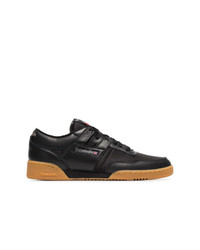 schwarze Leder niedrige Sneakers von Reebok