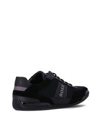 schwarze Leder niedrige Sneakers von BOSS