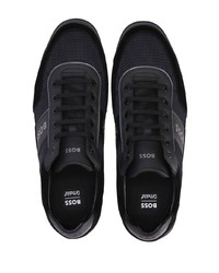 schwarze Leder niedrige Sneakers von BOSS