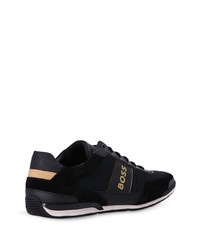 schwarze Leder niedrige Sneakers von BOSS