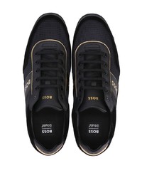 schwarze Leder niedrige Sneakers von BOSS