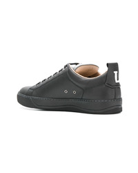 schwarze Leder niedrige Sneakers von Lanvin