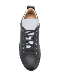 schwarze Leder niedrige Sneakers von Lanvin