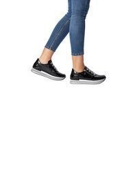 schwarze Leder niedrige Sneakers von Remonte