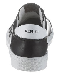 schwarze Leder niedrige Sneakers von Replay