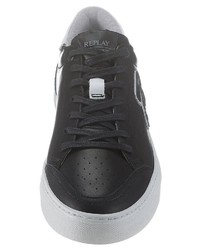 schwarze Leder niedrige Sneakers von Replay