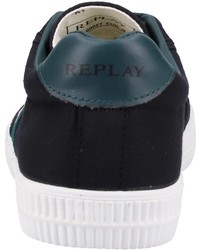 schwarze Leder niedrige Sneakers von Replay