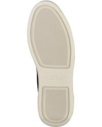 schwarze Leder niedrige Sneakers von Replay