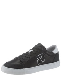 schwarze Leder niedrige Sneakers von Replay