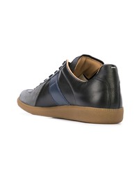 schwarze Leder niedrige Sneakers von Maison Margiela