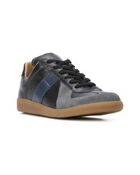 schwarze Leder niedrige Sneakers von Maison Margiela