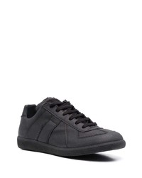 schwarze Leder niedrige Sneakers von Maison Margiela