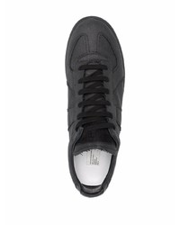 schwarze Leder niedrige Sneakers von Maison Margiela