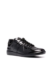 schwarze Leder niedrige Sneakers von Maison Margiela