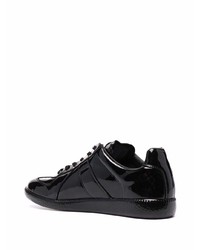 schwarze Leder niedrige Sneakers von Maison Margiela