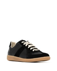 schwarze Leder niedrige Sneakers von Maison Margiela