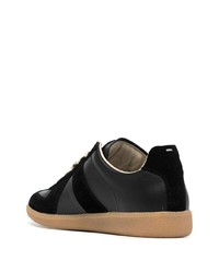 schwarze Leder niedrige Sneakers von Maison Margiela