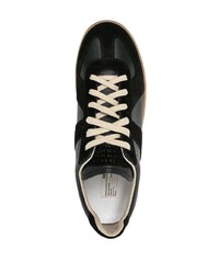 schwarze Leder niedrige Sneakers von Maison Margiela